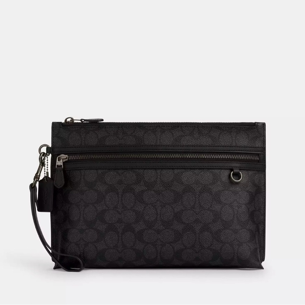 Coach Black Signature Clutch Bag